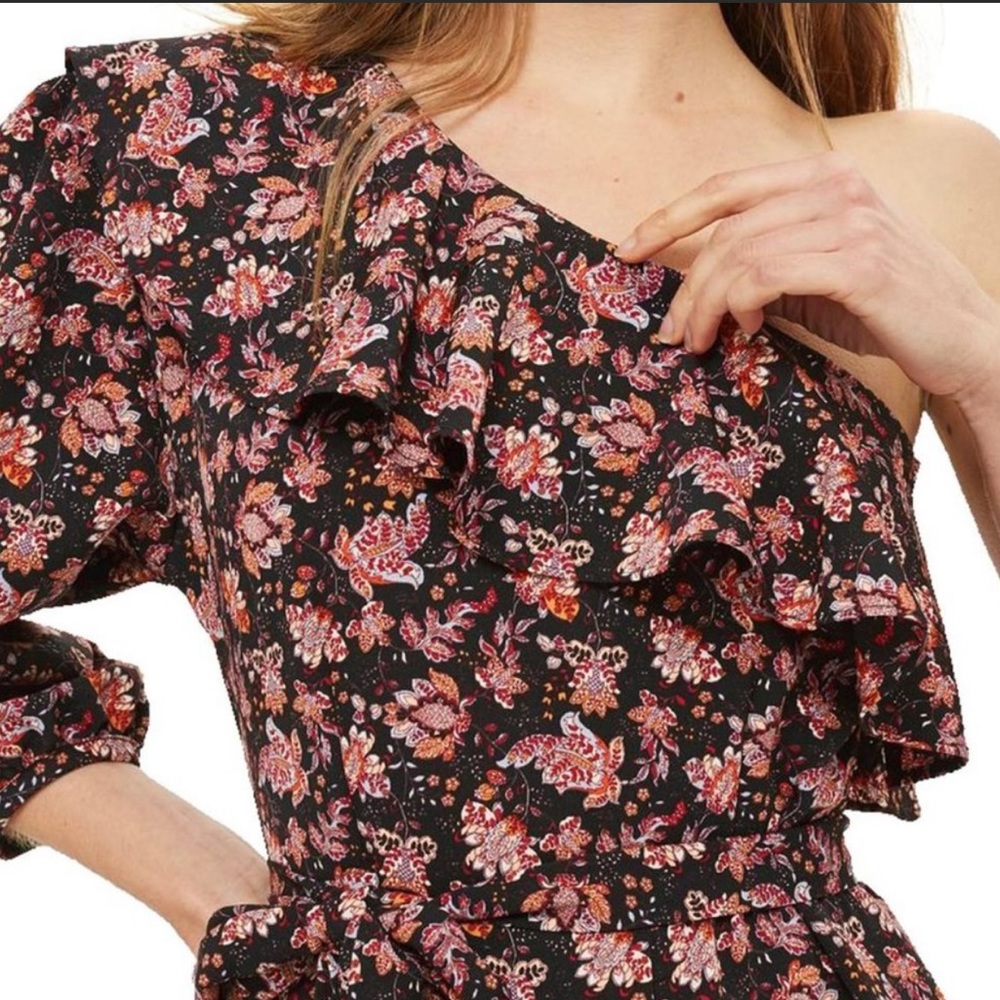 NWT Topshop One Shoulder Ruffle Midi Dress - Picture 4 of 4